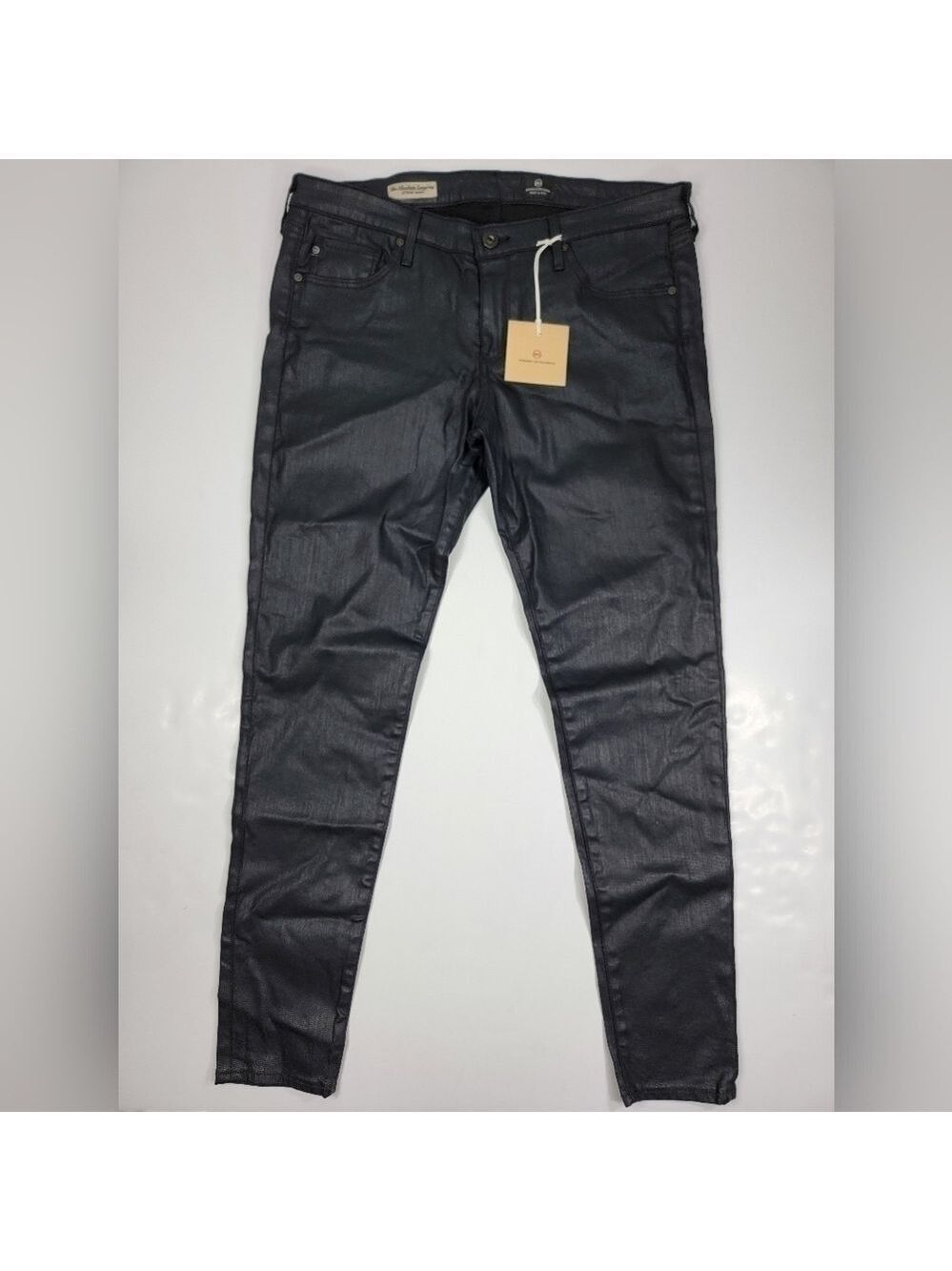 NWT AG Adriano Goldschmied Absolute Legging Extreme Skinny Black Wax Jeans Sz 32
